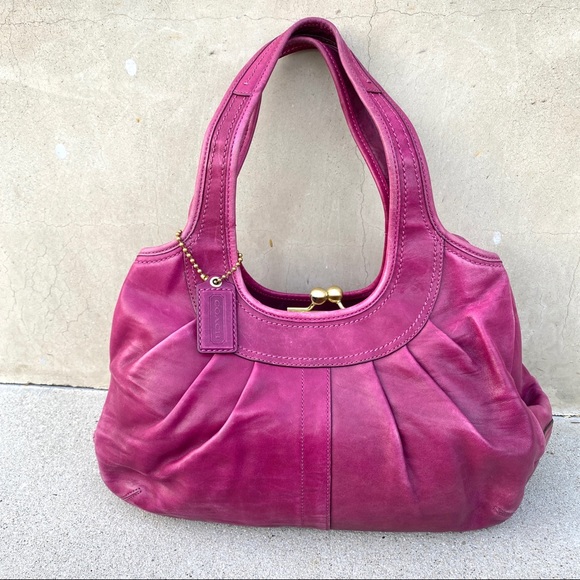 Coach Handbags - Coach Ergo Handbag Purse satchel Kisslock hobo bag pink satchel soho boho pocket